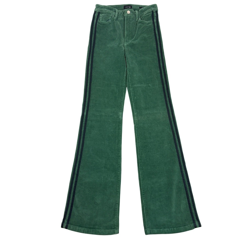 Joe's Jeans The Molly High Rise Flare Corduroy Pants Green Tuxedo Stripe Size 27